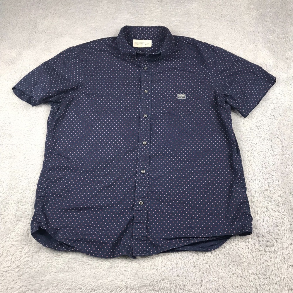 Denim & Supply Ralph Lauern Shirt Mens L Navy Star Print Woven Cotton Button Up